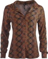 NED Blouse Myla Ls Fudge Spiral Woven 21w1 Gl022 02 607 Fudge Dames Maat - S