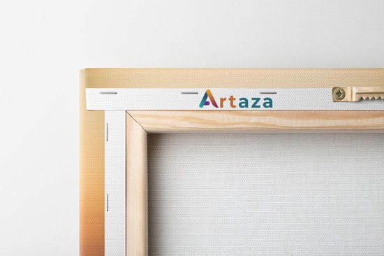 Artaza Peinture sur Toile Avion Atterrissant Pendant le Coucher du Soleil - 80x80 - Groot - Photo sur Toile - Impression sur Toile