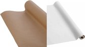 Bruin en Wit cadeaupapier pakpapier inpakpapier - 70 cm x 5 meter per rol - 2 rollen