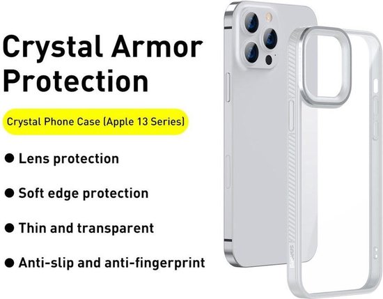 Baseus Apple iPhone 13 Pro Coque Arrière TPU Transparent Grijs
