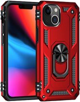 Apple iPhone 13 Mini Hoesje Hybride Kickstand Back Cover Rood