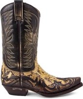 Sendra Boots 3241 Cuervo Antic Heren Laarzen Cowboy Western Boots Schuine Hak Spitse Neus Vintage Look Echt Leer Handgemaakt Maat 44