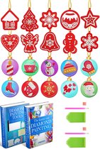 Crafterman™ Diamond Painting Pakket Volwassenen - Kerstversiering / kerstballen voor in de boom - 20 stuks - RONDE STEENTJES - 2 e-Books