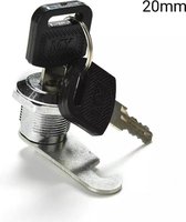 Cilinder Locker slot - 20mm | Brievenbus slot - Meubel slot - Lade slot - 2 sleutels