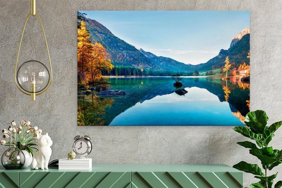 Artaza Peinture Sur Toile Lac Avec Des Arbres D'Automne - 60x40 - Photo Sur Toile - Impression Sur Toile