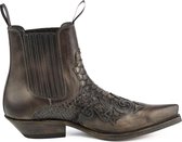 Mayura Boots Rock 2500 Bruin/ Spitse Western Heren Enkellaars Schuine Hak Elastiek Sluiting Vintage Look Maat EU 46