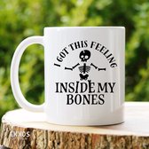 Inside my bones - Customized mokken en bekers - mokken met tekst - mokken - bekers - cadeautje - cadeau voor vrouw - cadeau vor man - keramiek servies - cadeautje voor haar - cadeautje voor h