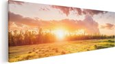 Artaza - Peinture sur toile - Lever du soleil sur le terrain - 120 x 40 - Groot - Photo sur toile - Impression sur toile