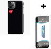 ShieldCase Heart Eyes geschikt voor Apple iPhone 12 Pro Max - 6.7 inch hoesje - zwart + glazen Screen Protector