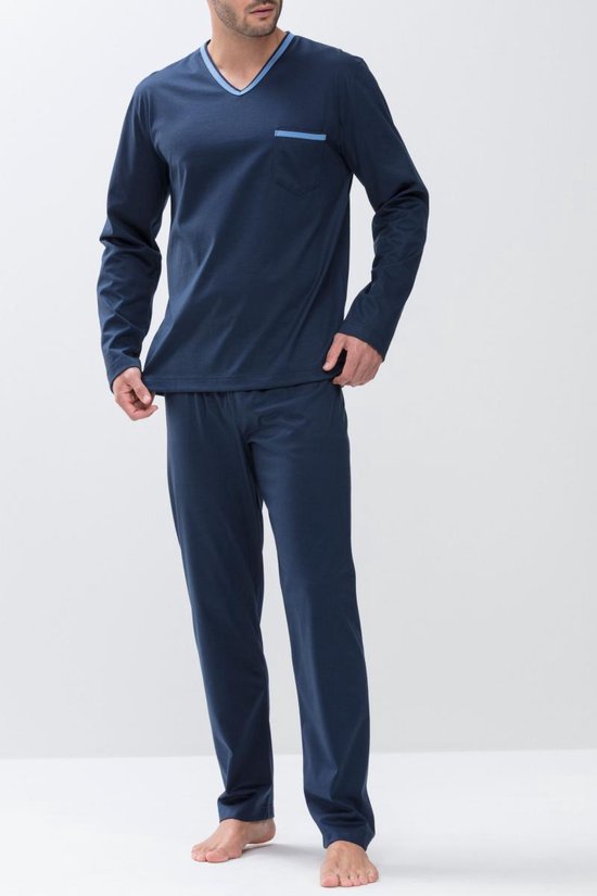 Mey Tweedelige Lange Pyjama Heren 18881 - Blauw
