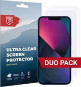 Rosso Screen Protector Ultra Clear Duo Pack Geschikt voor Apple iPhone 13 Mini | TPU Folie | Case Friendly | 2 Stuks