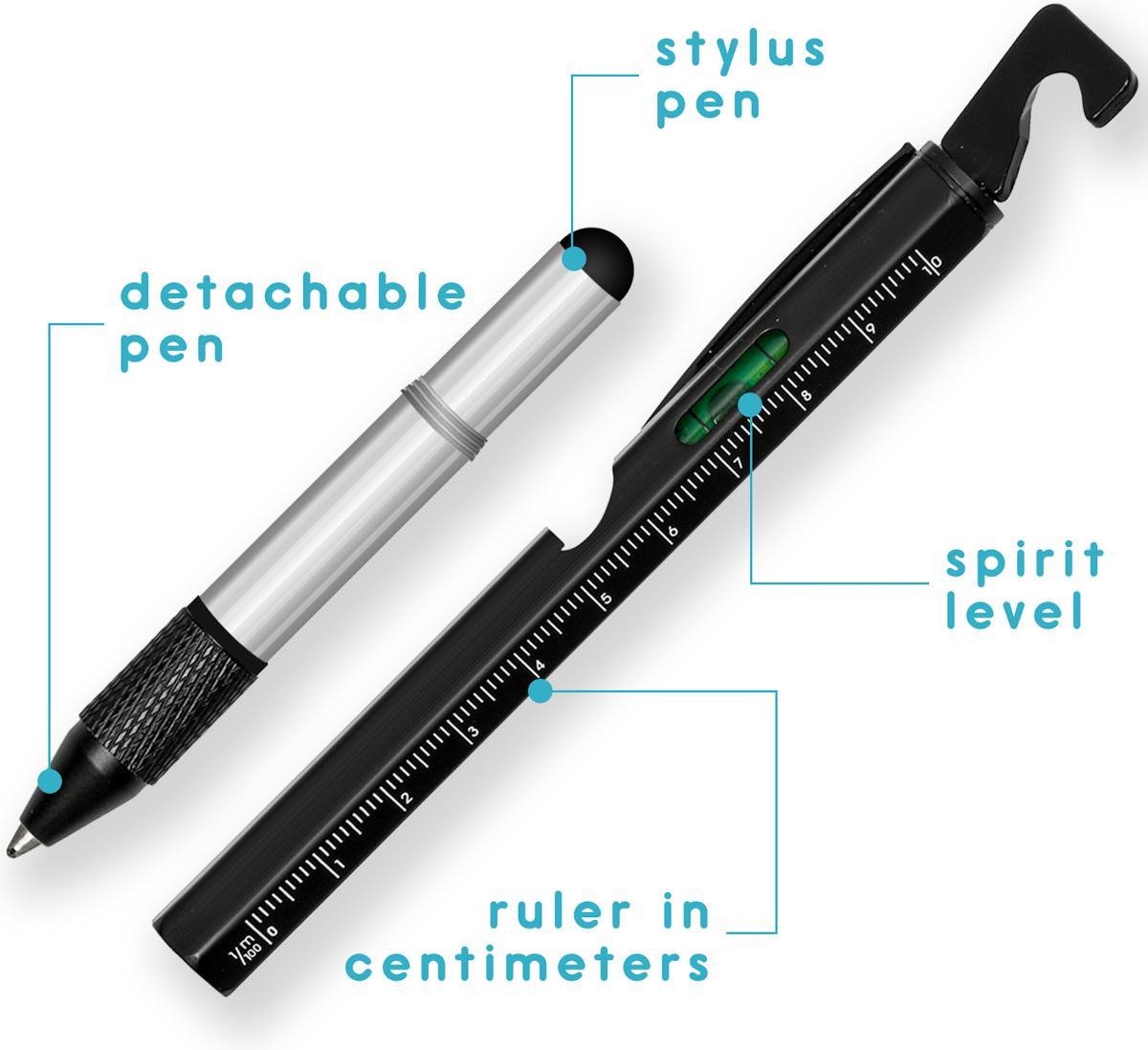 Stylo multifonction bricolage 6 en 1 stylo, niveau, règle, stylet !