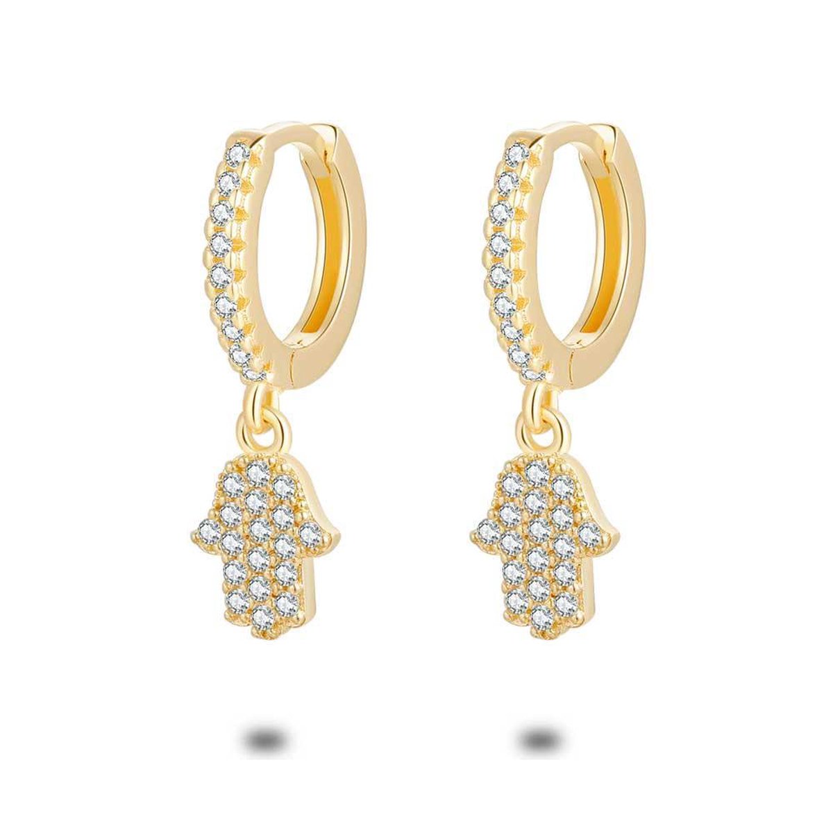 Twice As Nice Oorbellen in 18kt verguld zilver, oorring, hand