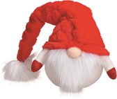 Pluche gnome/dwerg decoratie pop/knuffel rood 25 x 15 cm - Kerstgnomes/kerstdwergen/kerstkabouters