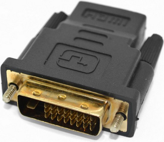 DVI-D Adaptateur de Prise vidéo numérique Femelle 25 Broches vers HDMI Adaptateur de connecteur mâle 19 Broches avec Ligne de Conversion à Cinq têtes Noir 