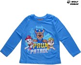 Paw Patrol Nickelodeon Longsleeve - T-shirt - Koningsblauw. Maat 116 cm / 6 jaar