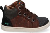 BunniesJR Pol Pit Jongens Hoge Sneakers - Bruin - Leer - Veters