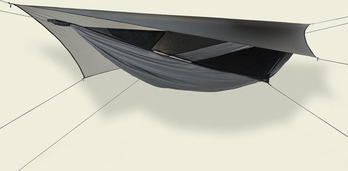 Hennessy Hammock - Deep Jungle Zip XL - Hangmat - Coffee with ripstop pattern Fly: Bark (Greyish, Brownish Green) - Two layers of 30d Nylon66 with spectra reinforced ripstop -Ritssluiting