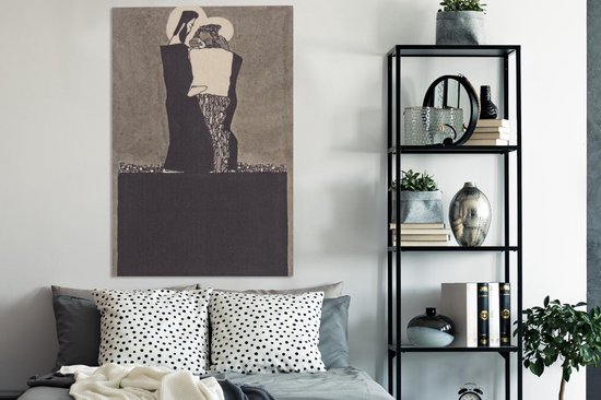 Peinture sur toile Zwei männer mit nimben - Egon Schiele - 80x120 cm - Décoration murale