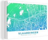 Tableau sur Toile City Map - Vlaardingen - Blauw - Vert - 180x120 cm - Décoration murale XXL