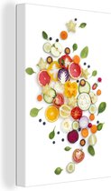 Toile Peinture Fruits - Légumes - Wit - 60x90 cm - Décoration murale