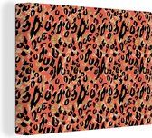 Toile Peinture Imprimé Animal - Panthère - Rose - 80x60 cm - Décoration murale