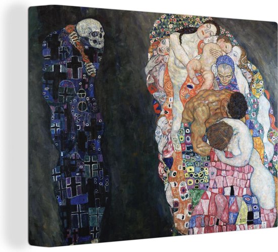 Canvas Schilderij Life and death - Gustav Klimt - Wanddecoratie