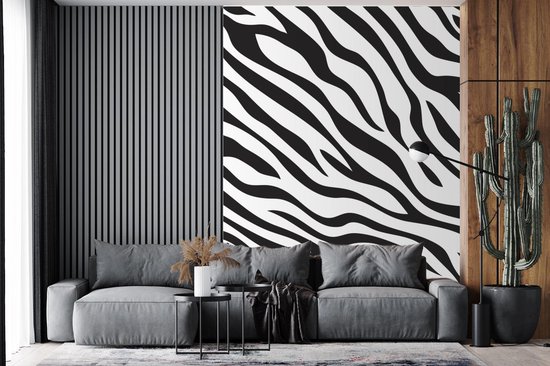 Papier peint - Papiers Papier peint photo Motifs - Zebra - Zwart - Wit - Largeur 190 cm x Hauteur 260 cm