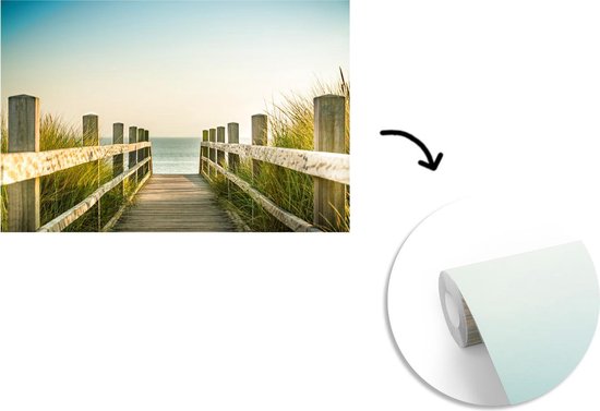 Papier peint - Papiers Papier peint photo Clôture - Chemin - Mer - Largeur 330 cm x Hauteur 220 cm