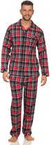 Normann heren pyjama Trend Flannel 67415 - Rood - 56