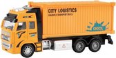 container vrachtwagen oranje 12 cm