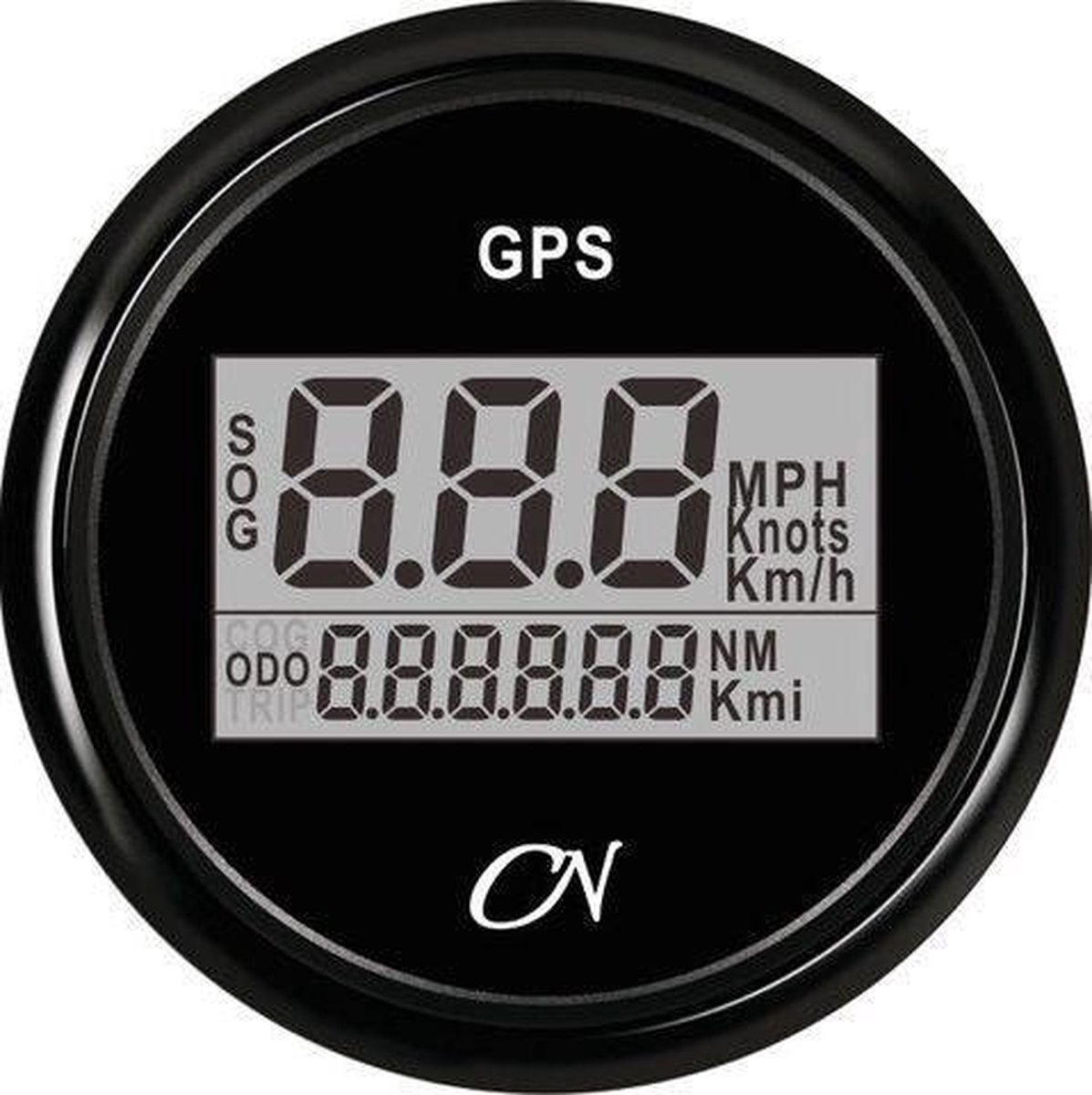 CN zwarte GPS Snelheidsmeter Ø52mm inclusief GPS-Antenne