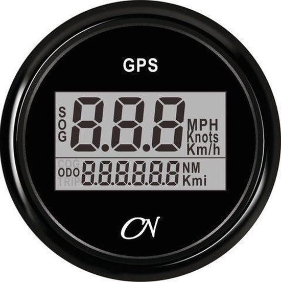 Compteur de vitesse GPS noir CN Ø52mm avec antenne GPS