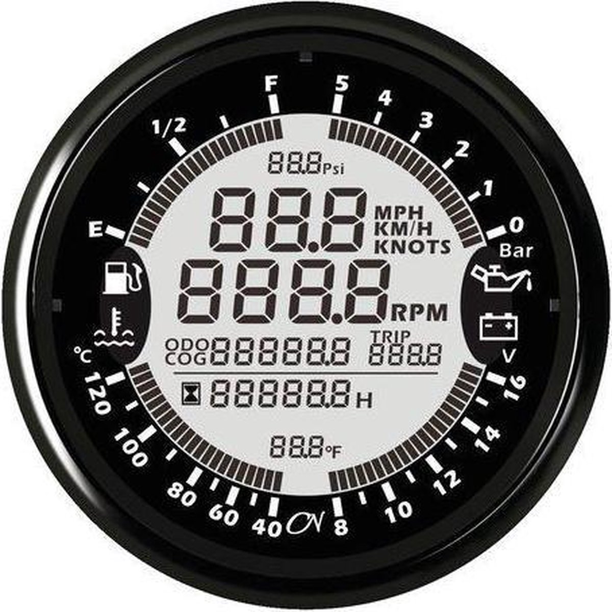 CN zwart 6 in 1 Motorinstrument met zwarte Ring