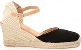 Van Dalen  - Espadrille Op Sleehak - Black - 38