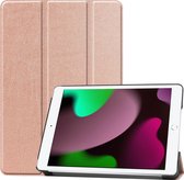 Hoes Geschikt voor iPad 10.2 2021 Hoes Luxe Hoesje Book Case - Hoesje Geschikt voor iPad 9 Hoes Cover - Rosé goud