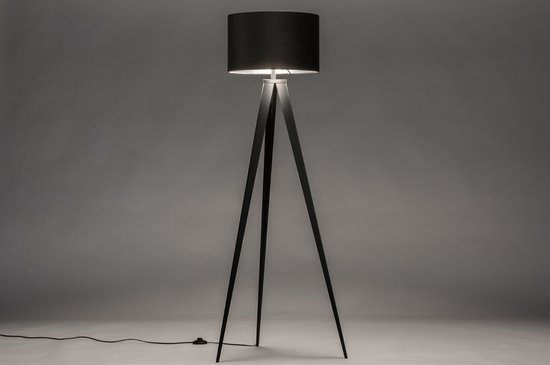 Lumidora Vloerlamp 30961 - E27 - Zwart - Zilvergrijs - Zilver -oud zilver - Metaal - ⌀ 51 cm