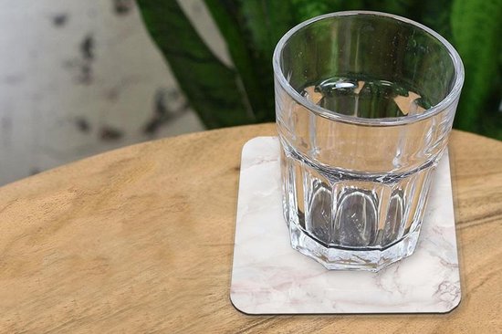 Sous-verres -verres - Marbre - Vieux - Rose - 10x10 cm - 6 pièces