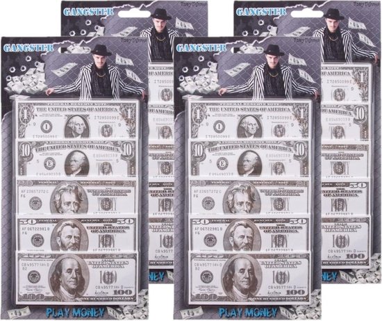 800x Speelgoed geld nep dollars van papier - Speelgoed - Winkeltje/bankieren spelen - Nepgeld - Speelgeld - Dollar biljetten