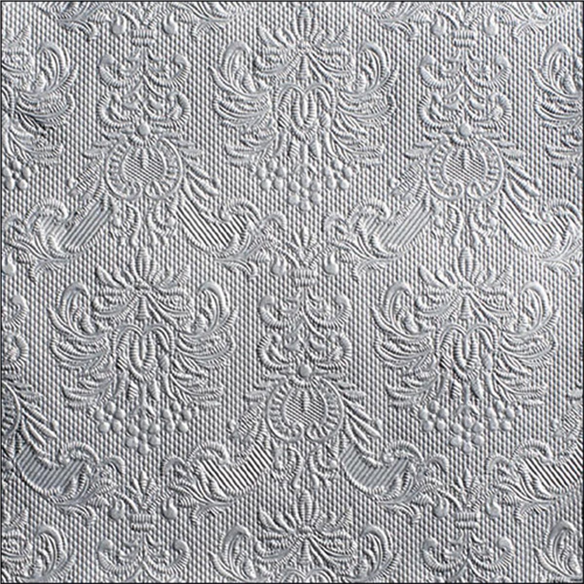 60x Tafel diner/lunch servetten 40 x 40 cm luxe deco print zilver