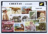Jachtluipaarden – Luxe postzegel pakket (A6 formaat) : collectie van 25 verschillende postzegels van jachtluipaarden – kan als ansichtkaart in een A6 envelop - authentiek cadeau - kado - geschenk - kaart - Acinonyx jubatus - cheeta - roofdier - kat