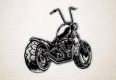 Wanddecoratie - Motor - L - 75x76cm - Zwart - muurdecoratie - Line Art