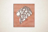 Line Art - Leeuw 3 vierkant - S - 51x45cm - Multiplex - geometrische wanddecoratie