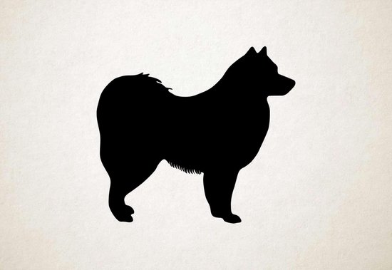 Silhouette hond - Finnish Lapphund - Finse Lappenhond - L - 75x84cm - Zwart - wanddecoratie