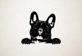 Wanddecoratie - Hond - Franse bulldog 3 - XS - 25x29cm - Zwart - muurdecoratie - Line Art