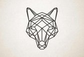 Line Art - Wolf 6 - L - 108x82cm - Zwart - geometrische wanddecoratie