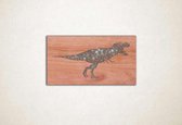 Line Art - Dinosaurus T-Rex vierkant - XS - 16x30cm - Multiplex - geometrische wanddecoratie