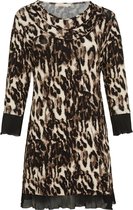 Jurkje animal print frivole mouw-camel-6