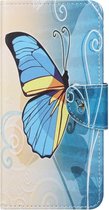 Book Case - OnePlus Nord 2 Hoesje - Blauwe Vlinder
