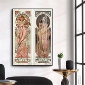 Alphonse Mucha Vintage Illustratie Print Poster Wall Art Kunst Canvas Printing Op Papier Living Decoratie 30x40cm Multi-color